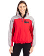 Central Missouri Mules Cutter & Buck Charter Eco Recycled Womens Anorak Jacket Red/Polished Front