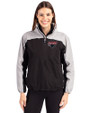 Clark Atlanta Panthers Cutter & Buck Charter Eco Recycled Womens Anorak Jacket Black/Polished Front