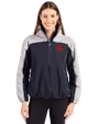 Dayton Flyers Cutter & Buck Charter Eco Recycled Womens Anorak Jacket Navy Blue/Polished Front