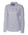 The Citadel Bulldogs Cutter & Buck Stretch Oxford Stripe Womens Long Sleeve Dress Shirt CC_MANN_HG 