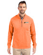 Florida A&M Rattlers Cutter & Buck Adapt Eco Knit Heather Mens Quarter Zip Pullover College Orange Heather Front