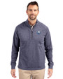 The Citadel Bulldogs Cutter & Buck Adapt Eco Knit Heather Mens Quarter Zip Pullover Navy Blue Heather Front