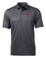 Central Missouri Mules Cutter & Buck Pike Banner Print Stretch Mens Polo Black Mannequin