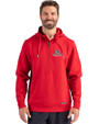 Gonzaga Bulldogs Cutter & Buck Roam Epic Versatility Half Zip Recycled Mens Hooded Pullover Red Front