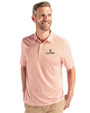 Illinois Fighting Illini Cutter & Buck Pike Eco Symmetry Print Stretch Recycled Mens Polo White/College Orange Front