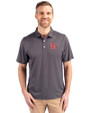 Houston Cougars Cutter & Buck Pike Eco Symmetry Print Stretch Recycled Mens Polo Black/White Front