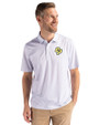 Cal Poly Mustangs Cutter & Buck Pike Eco Pebble Print Stretch Recycled Mens Polo White Front