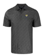 Fort Valley State Wildcats Cutter & Buck Pike Eco Pebble Print Stretch Recycled Mens Polo Black Mannequin