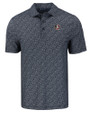 Florida State Seminoles Cutter & Buck Pike Eco Pebble Print Stretch Recycled Mens Polo Black/White Mannequin