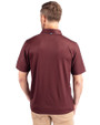 Harvard Crimson Cutter & Buck Pike Eco Tonal Geo Print Stretch Recycled Mens Polo Bordeaux Back
