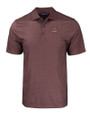 Harvard Crimson Cutter & Buck Pike Eco Tonal Geo Print Stretch Recycled Mens Polo Bordeaux Mannequin