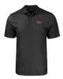 Central Missouri Mules Cutter & Buck Pike Eco Tonal Geo Print Stretch Recycled Mens Polo Black Mannequin