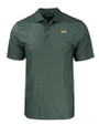 Florida A&M Rattlers Cutter & Buck Pike Eco Tonal Geo Print Stretch Recycled Mens Polo Hunter Green Mannequin