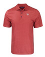 Dayton Flyers Cutter & Buck Pike Eco Tonal Geo Print Stretch Recycled Mens Polo Cardinal Red Mannequin