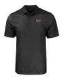 Clark Atlanta Panthers Cutter & Buck Pike Eco Tonal Geo Print Stretch Recycled Mens Polo Black Mannequin
