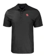 Houston Cougars Cutter & Buck Pike Eco Tonal Geo Print Stretch Recycled Mens Polo Black Mannequin