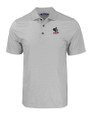 Delaware Fightin' Blue Hens College Vault Cutter & Buck Pike Eco Tonal Geo Print Stretch Recycled Mens Polo Elemental Grey Mannequin