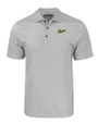 George Mason Patriots College Vault Cutter & Buck Pike Eco Tonal Geo Print Stretch Recycled Mens Polo Elemental Grey Mannequin