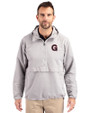 Gonzaga Bulldogs College Vault Cutter & Buck Charter Eco Recycled Mens Anorak Jacket Polished Medium Gray Front
