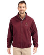 Harvard Crimson Cutter & Buck Charter Eco Recycled Mens Full-Zip Jacket Bordeaux Front