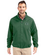 Hawaii Warriors Cutter & Buck Charter Eco Recycled Mens Full-Zip Jacket Hunter Green Front