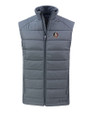 Florida State Seminoles Cutter & Buck Evoke Hybrid Softshell Recycled Mens Full Zip Vest Elemental Grey Mannequin