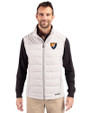 Illinois Fighting Illini College Vault Cutter & Buck Evoke Hybrid Softshell Recycled Mens Full Zip Vest CONCRETE Front