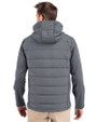 Eastern Washington Eagles Cutter & Buck Evoke Hybrid Softshell Recycled Full Zip Mens Hooded Jacket Elemental Grey Back