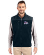 Fresno State Bulldogs Cutter & Buck Cascade Eco Fleece Mens Vest Navy Blue Front