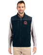 Gonzaga Bulldogs College Vault Cutter & Buck Cascade Eco Fleece Mens Vest Navy Blue Front