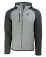 The Citadel Bulldogs Cutter & Buck Mainsail Full Zip Hooded Mens Jacket Polished Heather/Charcoal Heather Mannequin