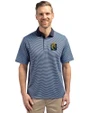 FIU Panthers College Vault Cutter & Buck Virtue Eco Pique Micro Stripe Recycled Mens Big & Tall Polo Atlas/Navy Blue Front