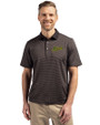 George Mason Patriots College Vault Cutter & Buck Virtue Eco Pique Micro Stripe Recycled Mens Big & Tall Polo Black/Elemental Grey Front