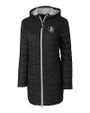 Florida State Seminoles Cutter & Buck Rainier PrimaLoft®  Womens Eco Insulated Hooded Long Coat Black Mannequin