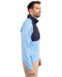 The Citadel Bulldogs Cutter & Buck Adapt Eco Knit Hybrid Recycled Mens Quarter Zip Atlas/Navy Blue Side