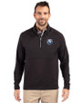 The Citadel Bulldogs Cutter & Buck Adapt Eco Knit Hybrid Recycled Mens Quarter Zip Black Front