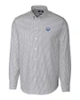 The Citadel Bulldogs Cutter & Buck Stretch Oxford Stripe Mens Long Sleeve Dress Shirt Charcoal Mannequin