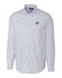 The Citadel Bulldogs Cutter & Buck Stretch Oxford Stripe Mens Long Sleeve Dress Shirt Light Blue Mannequin