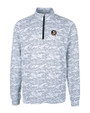 Florida State Seminoles Cutter & Buck Traverse Stretch Eco Camo Print Quarter Zip Mens Big and Tall Pullover Charcoal Mannequin
