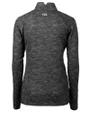 Florida State Seminoles Cutter & Buck Traverse Stretch Eco Camo Print Quarter Zip Womens Pullover Black Mannequin Back