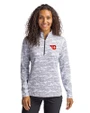 Dayton Flyers Cutter & Buck Traverse Stretch Eco Camo Print Quarter Zip Womens Pullover Charcoal Front