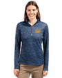 Cal Golden Bears Cutter & Buck Traverse Stretch Eco Camo Print Quarter Zip Womens Pullover Navy Blue Front