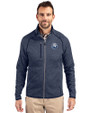 The Citadel Bulldogs Cutter & Buck Mainsail Sweater-Knit Mens Full Zip Jacket Liberty Navy Heather Front