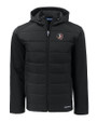 Florida State Seminoles Cutter & Buck Evoke Hybrid Eco Softshell Recycled Full Zip Mens Big & Tall Hooded Jacket Black Mannequin
