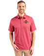 Iowa State Cyclones Cutter & Buck Pike Banner Print Stretch Mens Polo Cardinal Red Front
