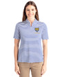 Fort Valley State Wildcats Cutter & Buck Virtue Eco Pique Stripe Recycled Womens Top Tour Blue Front