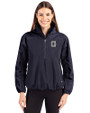 Georgetown Hoyas College Vault Cutter & Buck Charter Eco Recycled Womens Anorak Jacket Navy Blue Front