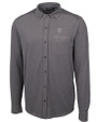 Emory Eagles Cutter & Buck Advantage Tri-Blend Pique Long Sleeve Knitted Mens Button Down Charcoal Mannequin