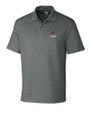 Louisville Cardinals Alumni Cutter & Buck CB Drytec Genre Textured Solid Mens Big and Tall Polo Elemental Grey Mannequin