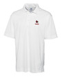 Louisville Cardinals Alumni Cutter & Buck CB Drytec Genre Textured Solid Mens Big and Tall Polo White Mannequin